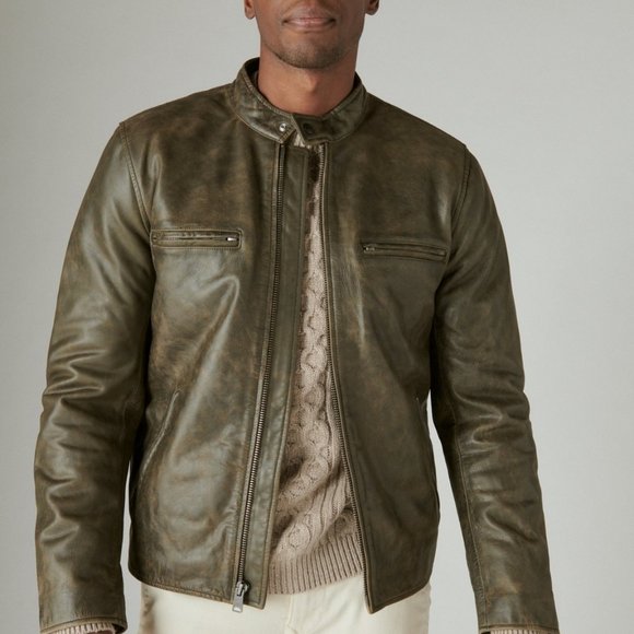 Lucky Brand Bonneville Leather Cafe Racer Leather - Picture 1 of 14